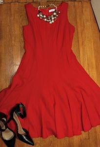Calvin Klein sz 10 paneled red dress